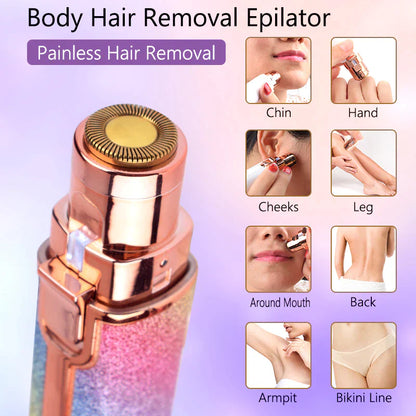 2 In 1 Rechargeable Flawless Eyebrow Hair Remover & Facial Hair Trimmer